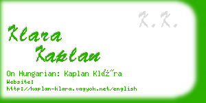 klara kaplan business card